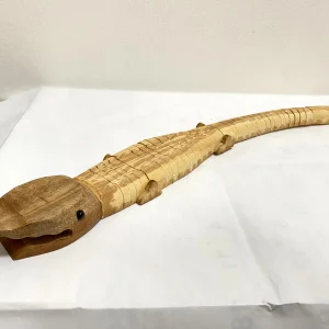 Handmade wooden flexible crocodile