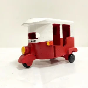 Handmade Wooden Art Tuk Tuk – Hand painted Red & White