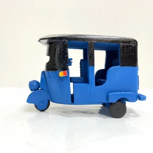 Handmade Wooden Art Tuk Tuk – Hand painted Blue & Black