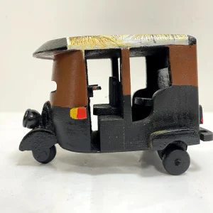 Handmade Wooden Art Tuk Tuk – Hand painted Brown & Black