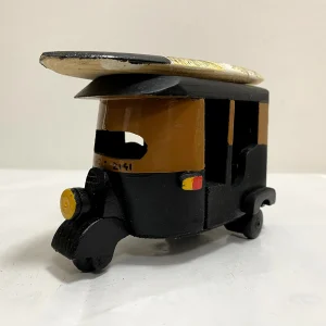 Handmade Wooden Tuk with Art Surfboard-Hand Painted Brown & Black(Elephant)