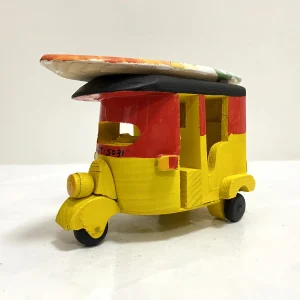 Handmade Wooden Tuk with Art Surfboard-Hand Painted Yellow& Orange(Coconut Tree)