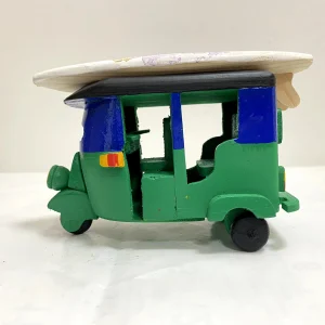 Handmade Wooden Tuk with Art Surfboard-Hand Painted Blue & Green(Elephant)