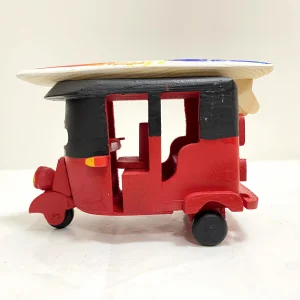 Handmade Wooden Tuk with Art Surfboard-Hand Painted Blue & Green(Female Surfer)