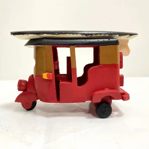 Handmade Wooden Tuk with Art Surfboard-Hand Painted Brown& Red(Elephant)