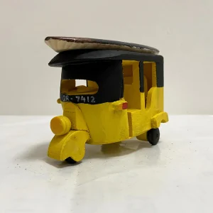 Handmade Wooden Tuk with Art Surfboard-Hand Painted Black& Yellow(Elephant)