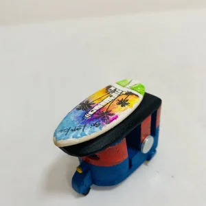 Magnet Art Tuk with surfboard Hand painted-Blue& Red