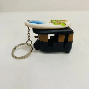 Keychain Art Tuk with surfboard Hand painted-Brown & Black