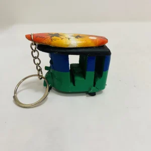 Keychain Art Tuk with surfboard Hand painted-Blue & Green