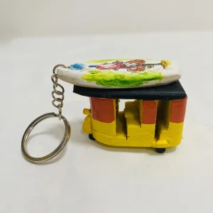 Keychain Art Tuk with surfboard Hand painted-Brown& Yellow